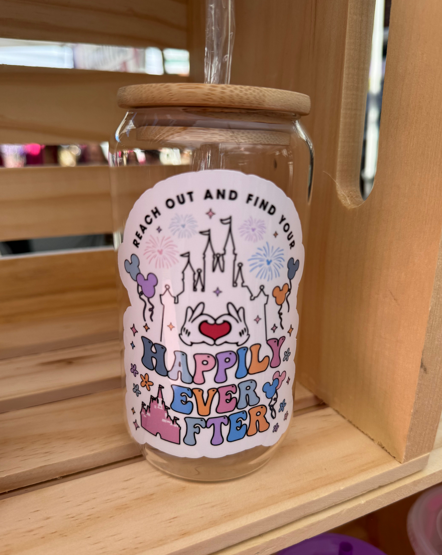 Happily Ever After Glass Cup ~ Iced Drinks ~ Iced Coffee ~ Tumbler ~ Coffee ~ Gift Ideas