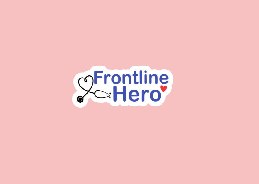 Frontline Hero Sticker/Nurse Sticker/Waterproof Sticker/For Laptops, Water Bottles, Notebooks, and More/Nursing/Occupation/Gifts