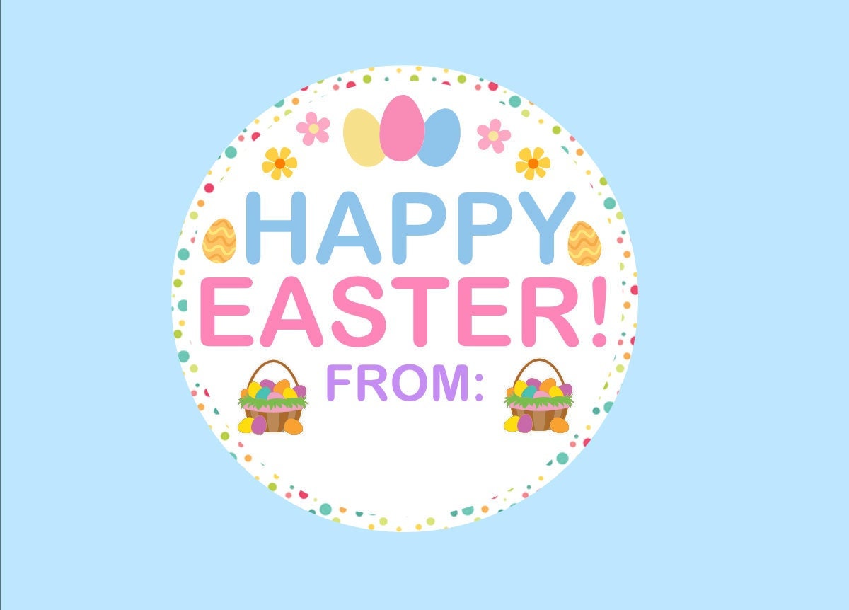 PRINTABLE Easter Gift Tag ~ Happy Easter ~ From/For Teachers ~ Students ~ Friends ~ Family ~ Label ~ Instant Download ~ Gifts