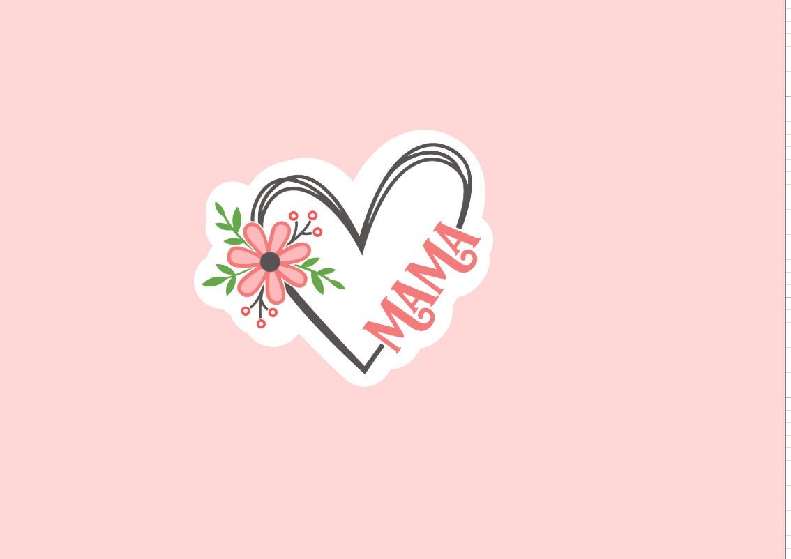 Mama Vinyl Sticker ~ Waterproof ~ Mother's Day ~ Mom ~ Gifts ~ Laptop ~ Decals ~ Heart ~ Water Bottle ~ Hydroflask ~ Notebook ~ Gift Ideas