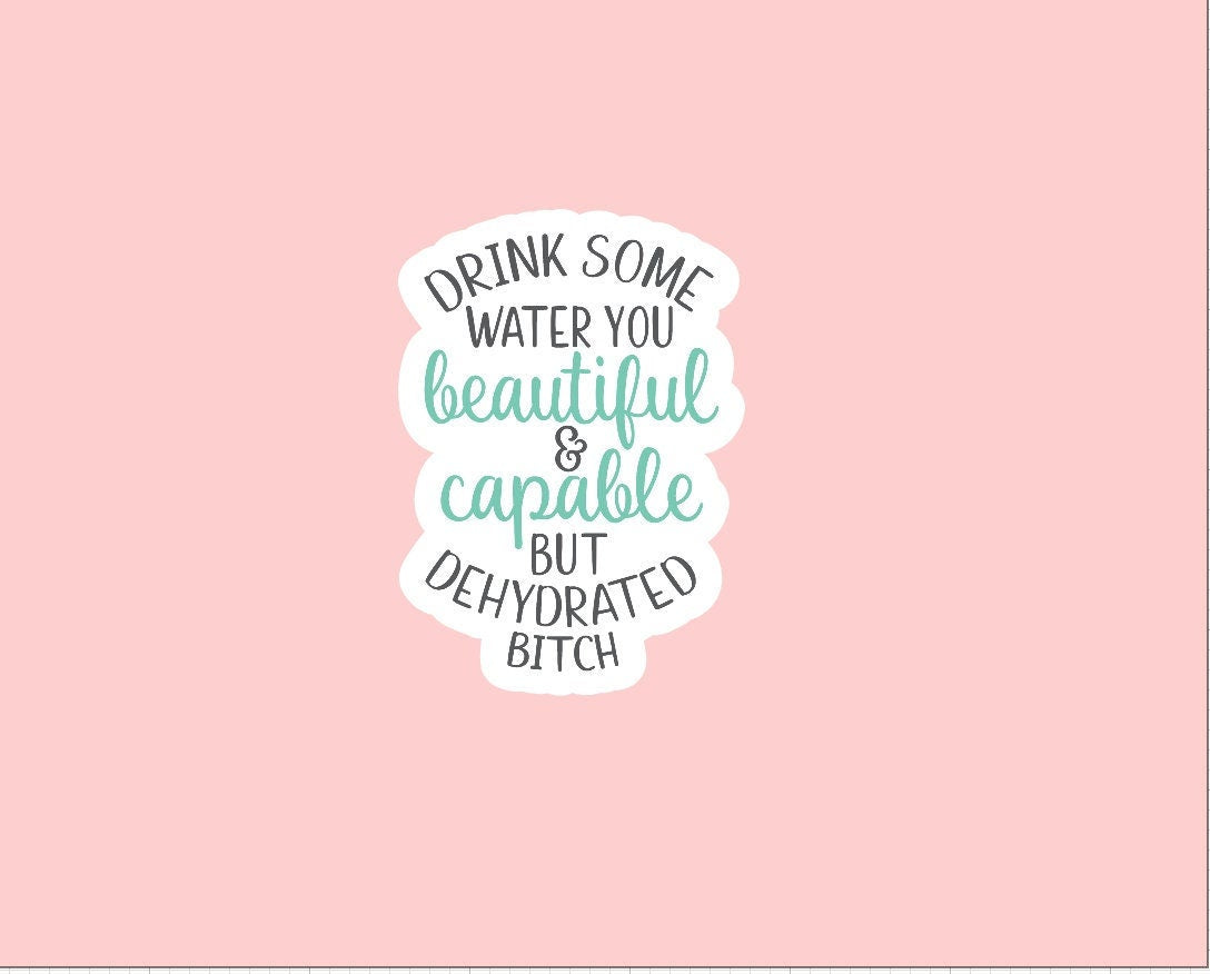 Drink Water Vinyl Sticker ~ Waterproof ~ Funny ~ Sassy ~ Water Bottle ~ Beautiful ~ Dehydrated ~ Laptop Decals ~ Hydroflask ~ Tumbler ~ Gift