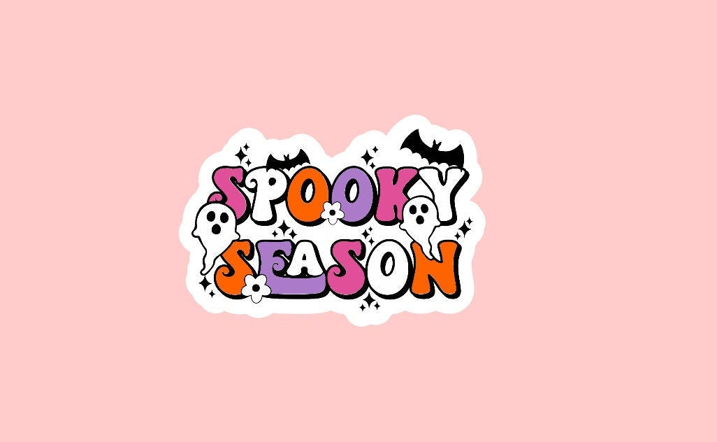 Spooky Season Sticker ~ Waterproof ~ Halloween ~ Fall ~ Holiday ~ Ghost ~ Laptop ~ Decal ~ Water Bottle ~ Hydroflask ~ Notebook ~ Gift