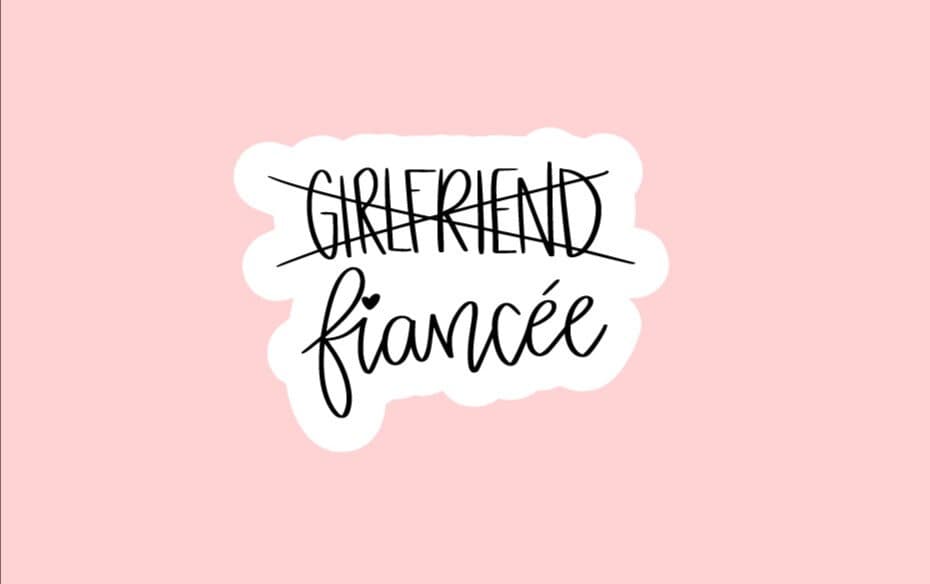 Fiance Sticker ~ Waterproof ~ Engagement ~ Girlfriend Crossed Out ~ Engaged ~ Gifts ~ Wedding ~ Laptop ~ Water Bottle ~ Decal ~ Bride