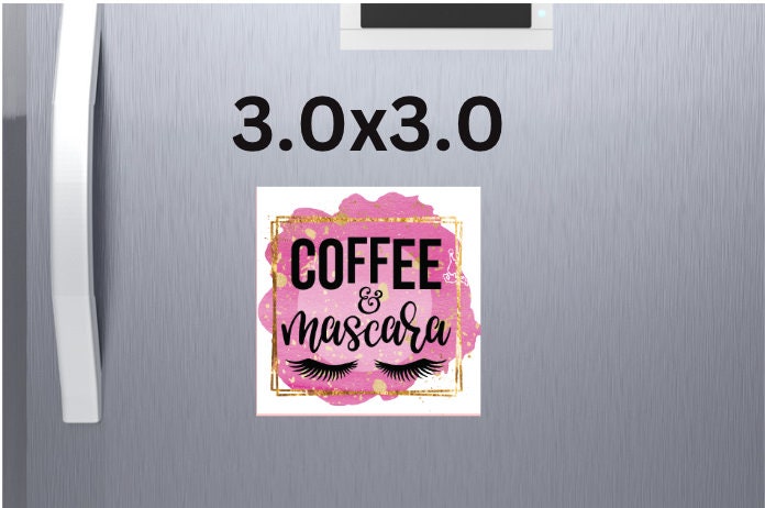 Coffee & Mascara Magnet ~ Fridge Magnet ~ Coffee ~ Mascara ~ Gifts For Her, Teens, Wife, Friend ~ Small Gift ~ Magnets for Home, Kitchen