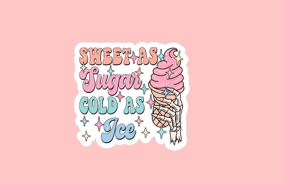Ice Cream Sticker ~ Waterproof ~ Sweet ~ Sugar ~ Cold ~ Ice ~ Summer ~ Laptop ~ Water Bottle ~ Notebook ~ Decal ~ Skull ~ Skeleton ~ Gifts
