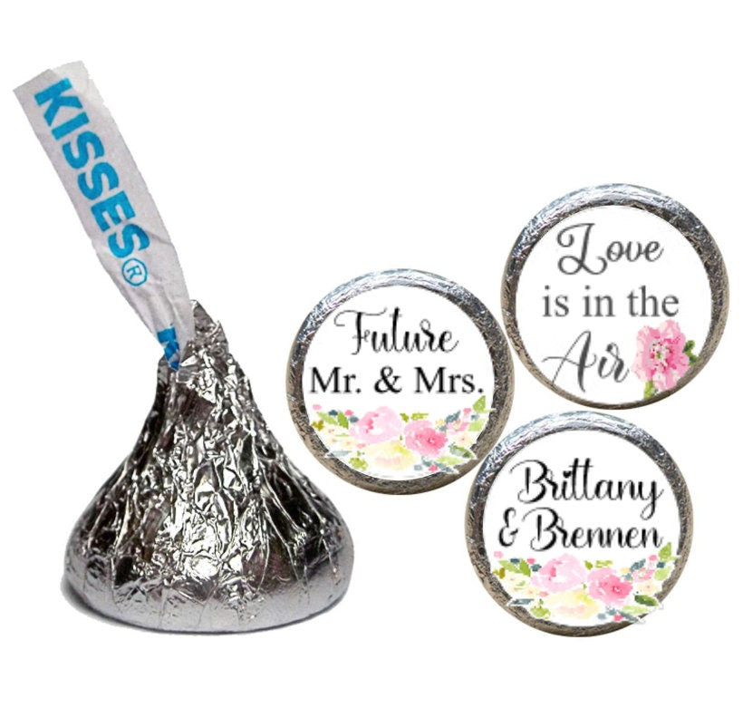 80 Hershey Kiss Stickers ~ Floral ~ Engagement Party ~ Wedding ~ Bridal Shower ~ Favors ~ Labels ~ She Said Yes ~ Candy Not Included ~ Gifts