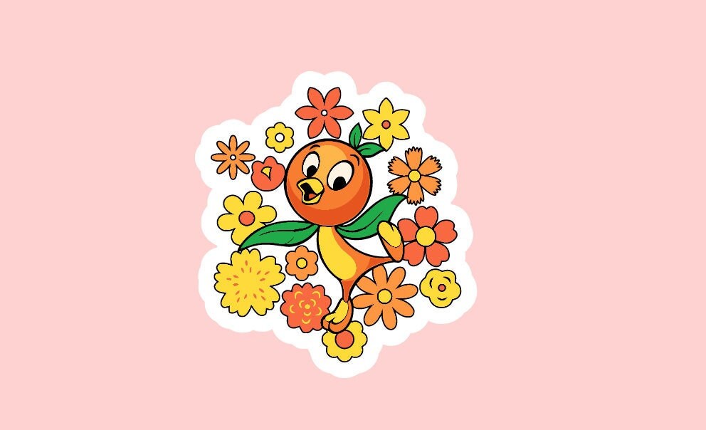 Orange Bird Sticker ~ Waterproof ~ Flower and Garden Festival ~ Family Trip ~ Vacation ~ Laptop ~ Water Bottle ~ Decal ~ Gift Ideas