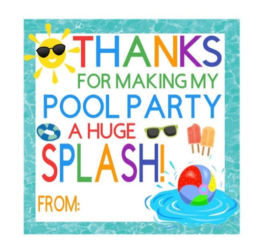 PRINTABLE Pool Party Tags, Gift Tags, Swim Tags, Favor Tags, Thank You Tags, Summer Birthday Tags, Labels, Instant Download