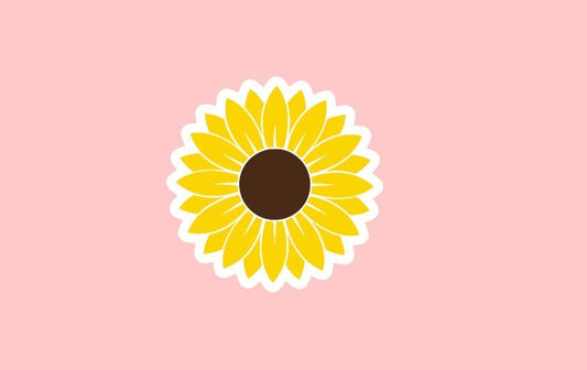 Sunfower Vinyl Sticker ~ Waterproof ~ Spring ~ Summer ~ Flower ~ Laptop ~ Water Bottle ~ Notebook ~ Cute ~ Floral ~ Gift