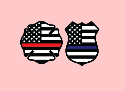 Thin Red/Blue Line Stickers ~ Firefighter ~ Police ~ Badge ~ American Flag ~ Back the Blue ~ Decals ~ Laptop ~ Water Bottles ~ Gifts