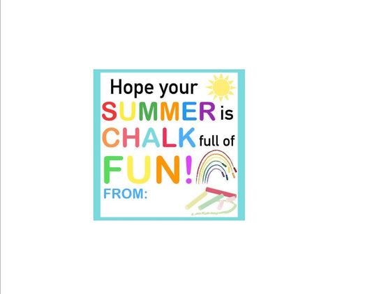 PRINTABLE Chalk Full of Fun Gift Tags ~ End of Year Gift Tags ~ For Students ~ Teachers ~ Chalk Gift Tag ~ Instant Download ~ Class ~ Kids