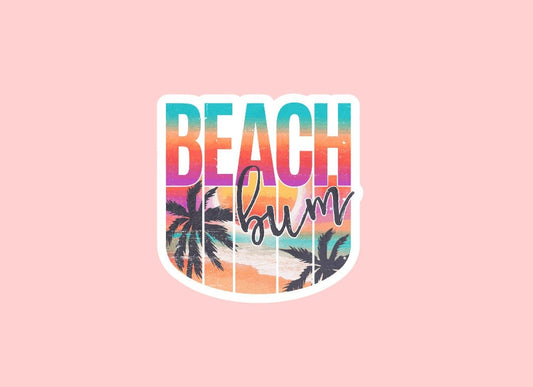 Beach Bum Vinyl Sticker ~ Waterproof ~ Summer ~ Beach ~ Retro ~ Laptop Decal ~ Water Bottles ~ Hydroflask ~ Notebook ~ Gifts ~ Trendy