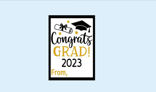 PRINTABLE Congrats Grad Gift Tag ~ Graduation ~ Party Favor Tags ~ Label ~ Class of 2023 ~ Graduation Cap ~ Diploma ~ Instant Download
